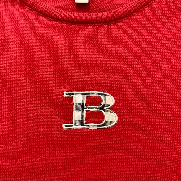 Vintage Burberry Knit Sweater Check Monogram 12Y - Picture 3 of 5